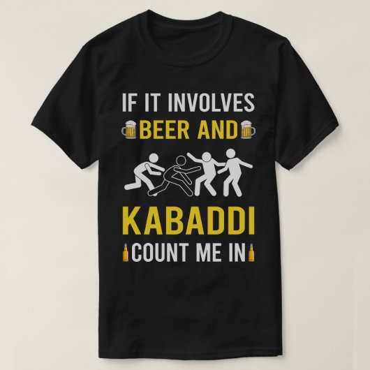 ビールとカバディ Tシャツ (デザイン正面)