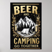 ビールとキャンプは一緒に行く ポスター (正面)