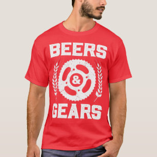 ビールとギアサイクリングサイクリスト Tシャツ