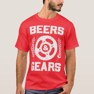 ビールとギアサイクリングサイクリスト Tシャツ