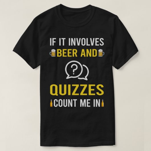 ビールとクイズ Tシャツ (デザイン正面)