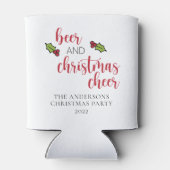 ビールとクリスマスの応援おもしろいパーソナライズされた 缶クーラー (裏面)