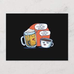 ビールとコーヒーの論争 ポストカード