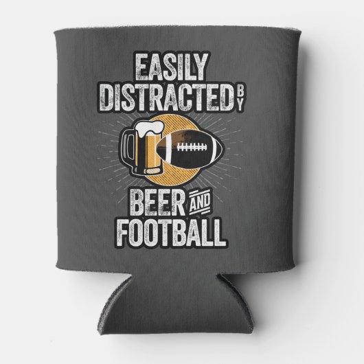 ビールとサッカーに気を取られる 缶クーラー (正面)