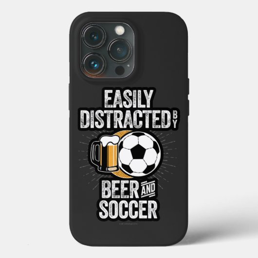 ビールとサッカーのケースメイトiPhに容易に気を取られる Case-Mate iPhoneケース (裏面)