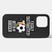ビールとサッカーのケースメイトiPhに容易に気を取られる Case-Mate iPhoneケース (裏面 (横))