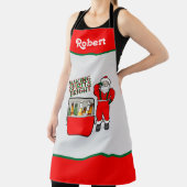 ビールとサンタ付き赤いアイチェスト エプロン (インサイチュ)