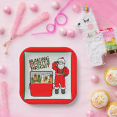 ビールとサンタ付き赤いアイチェスト ペーパープレート (パーティー)