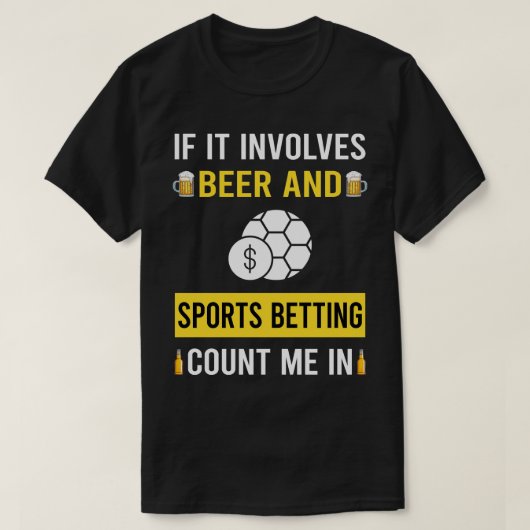 ビールとスポーツの賭博 Tシャツ (デザイン正面)