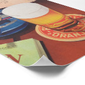 ビールとタバコのビンテージのポスター ポスター (角)