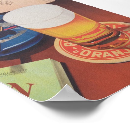 ビールとタバコのビンテージのポスター ポスター (角)