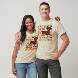 ビールとダックスフントと一緒に過ごしたい Tシャツ