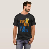 ビールとダーツダーティン遊グDを飲みたい Tシャツ (正面フル)