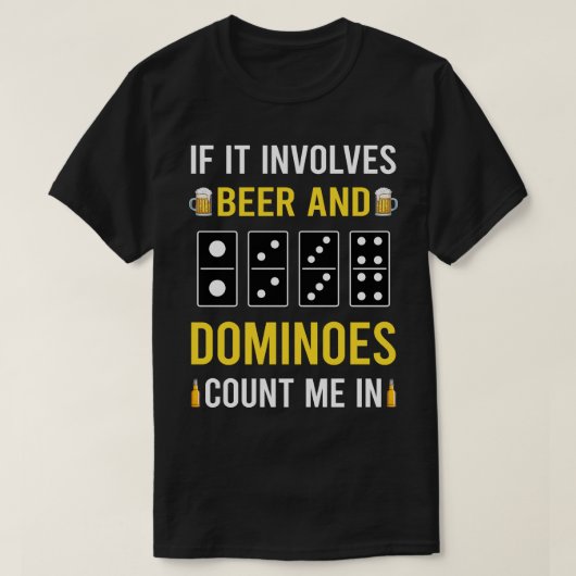 ビールとドミノ Tシャツ (デザイン正面)
