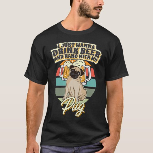 ビールとパつるグのTシャクラシックツ10で飲む Tシャツ (正面)