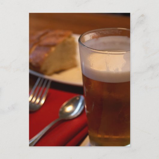 ビールとパンのセット ポストカード (正面)