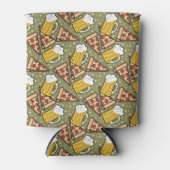 ビールとピザのグラフィック 缶クーラー (正面)