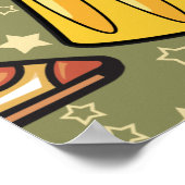 ビールとピザ好き ポスター (角)