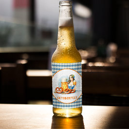 ビールとプレッツェルのあるオクトーバーフェストパーティー ai ビールラベル