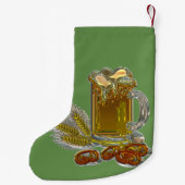 ビールとプレッツェルパーソナライズされた スモールクリスマスストッキング (裏面)