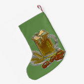 ビールとプレッツェルパーソナライズされた スモールクリスマスストッキング (裏面 (吊り時))