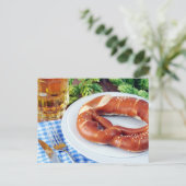 ビールとプレッツェル。オクトーバーフェスト ポストカード (スタンド正面)