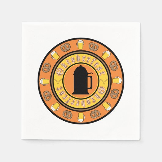 ビールとプレッツェル スタンダードカクテルナプキン (正面)