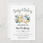 ビールとベビーグリーンリーベビーシャワー招待状 招待状 (正面)