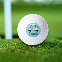 ビールとホットドッグ付き名札付きゴルフカート ゴルフボール