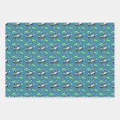 ビールとホットドッグ柄のゴルフのおもしろい ラッピングペーパーシート (正面)