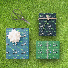 ビールとホットドッグ柄のゴルフのおもしろい ラッピングペーパーシート