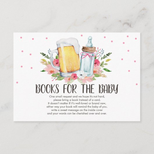 ビールとボトルをピンク色に染め素朴る エンクロージャーカード (正面)