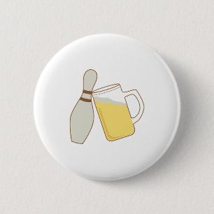 ビールとボーリング 缶バッジ