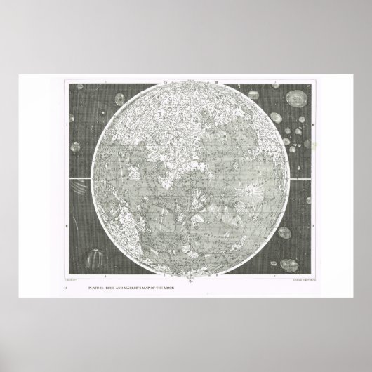 ビールとマドラーの月の地図 ポスター (正面)