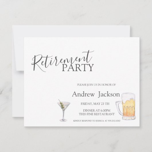 ビールとマルティーニのリタイアメント・パラティ 招待状 (正面)