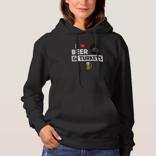 ビールと七面鳥が好き 鳥見+飲みサ パーカ (正面)
