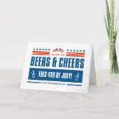 ビールと乾杯!7月4日おめでとう カード (正面)