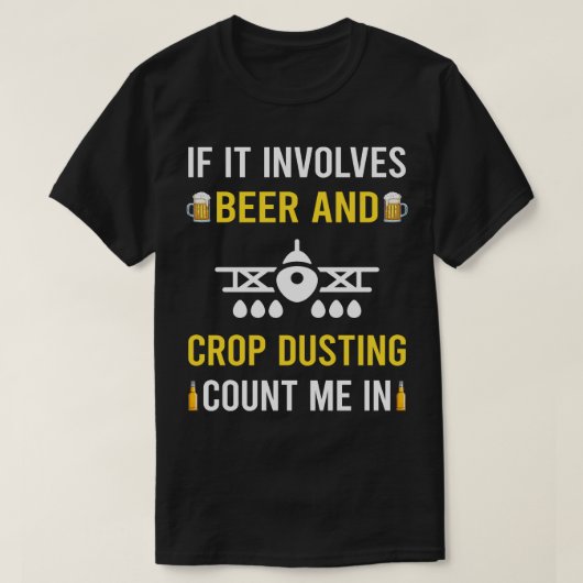ビールと作物の粉じん切り粉 Tシャツ (デザイン正面)
