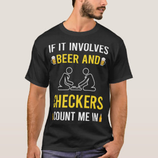 ビールと市松模様に Tシャツ