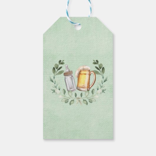 ビールと応援グリーンリー醸造所ベビーシャワー ギフトタグ (裏面)