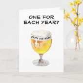 **ビールと応援**と幸せな「相互誕生日」 カード (黄色い花)