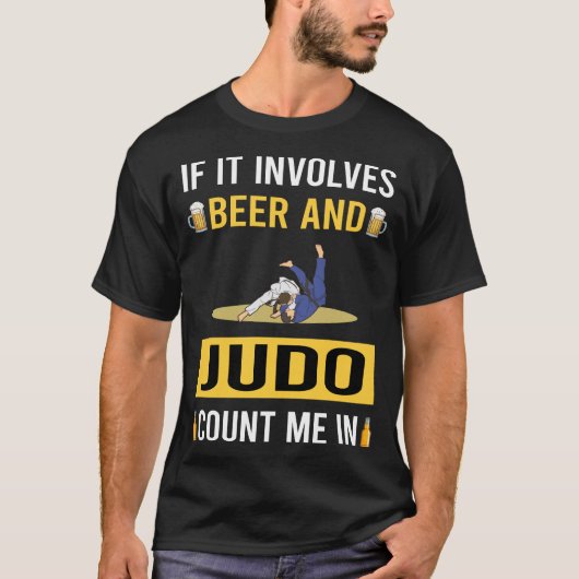 ビールと柔道 Tシャツ (正面)