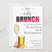 ビールと泡立つブランチカップルのシャワー 招待状 (正面)