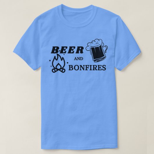 ビールと焚き火1 Tシャツ (デザイン正面)