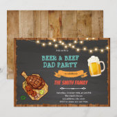 ビールと牛肉のダディBBQパーティー 招待状 (正面/裏面)