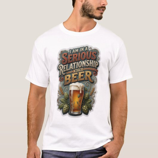 ビールと真剣な交際中 v2 tシャツ (正面)