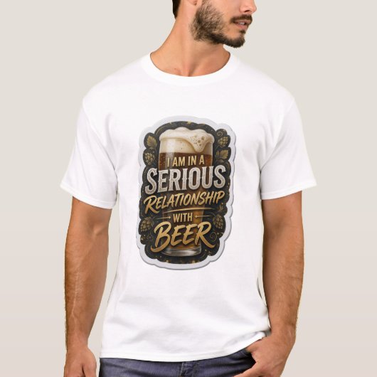 ビールと真剣な交際中 v2 v2 tシャツ (正面)