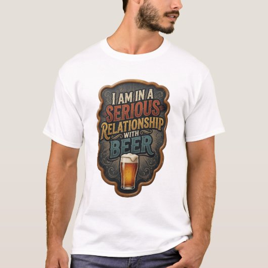 ビールと真剣な交際中 v2 v3 tシャツ (正面)