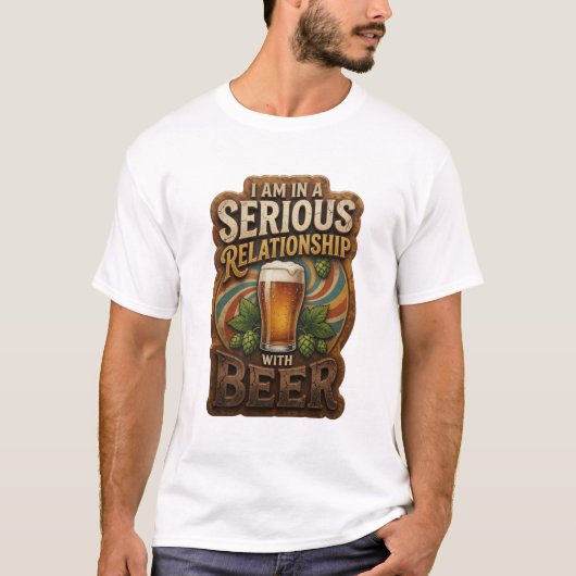 ビールと真剣な交際中 v5 tシャツ (正面)