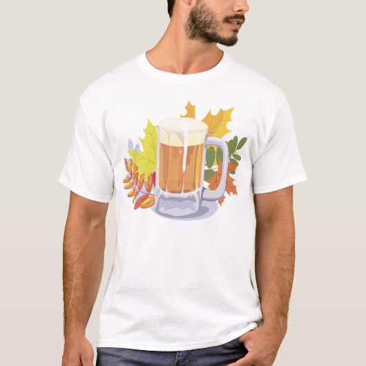 ビールと紅葉オクトーバーフェスト Tシャツ (正面)